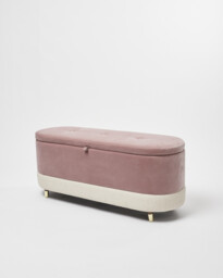 Ola Dusty Pink Velvet Ottoman