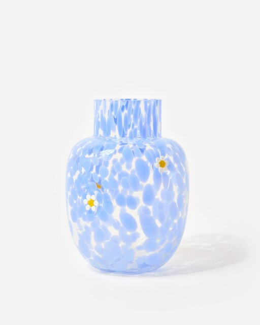 Daisy Blue Spot Vase