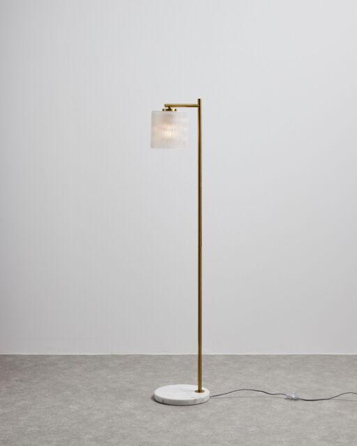 Lumi Gold Glass & Marble Floor Lamp