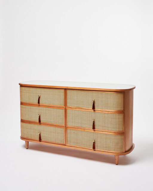 Kinship Rattan Sage Green Double Chest of Drawers