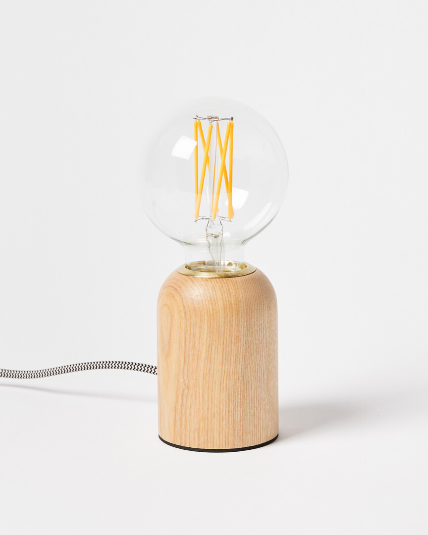 Vico Ash Wood Desk Table Lamp Base by Oliver Bonas