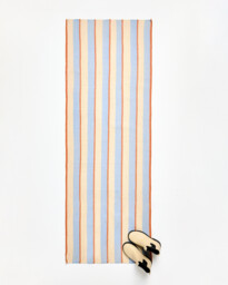 Blue & Orange Stripe Woven Runner Rug 200x70cm