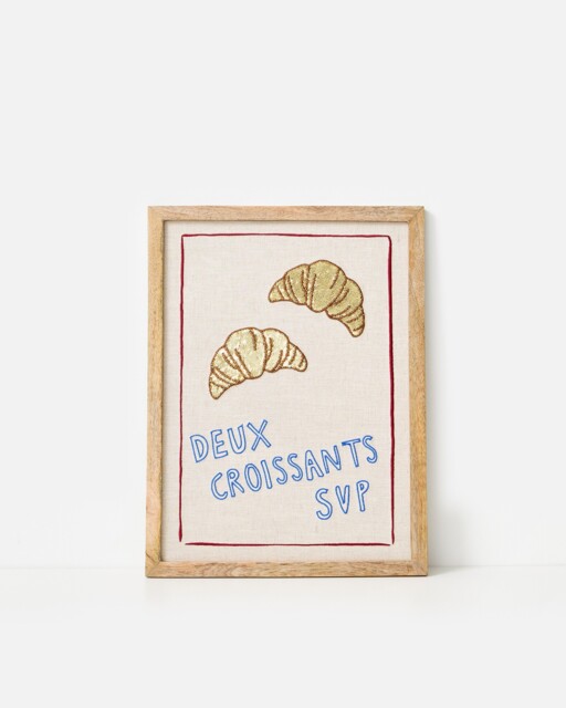 Deux Croissants Embroidered Wall Art