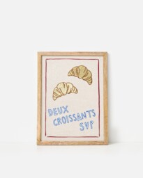 Deux Croissants Embroidered Wall Art