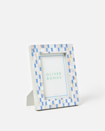 "Lina Blue Resin & Mother Of Pearl Photo Frame 5x7"""