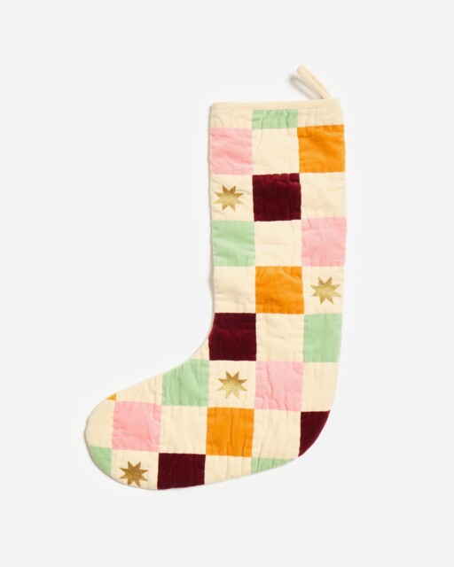Velvet Patchwork Christmas Stocking