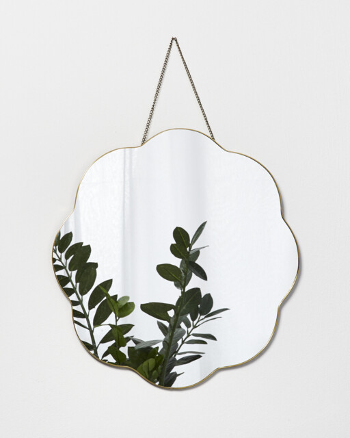 Flora Gold Tone & Glass Scalloped Wall Mirror