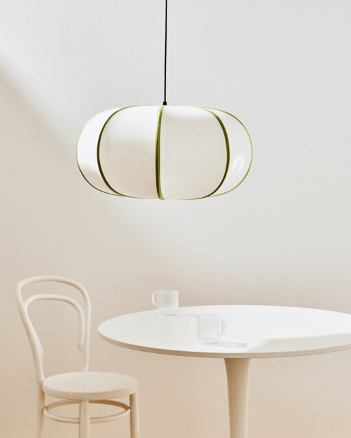 Paloma Oval Green Fabric Pendant Lamp Shade