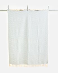 Light Blue & Cream Chevron Throw