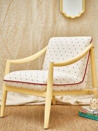 Keaton Yellow Polka Dot Wooden Accent Chair