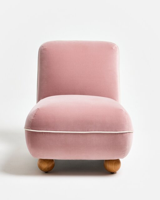 Ana Dusky Pink Velvet Accent Chair