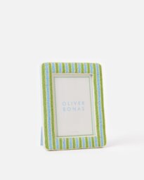 "Damia Green & Blue Beaded Photo Frame 5x7"""