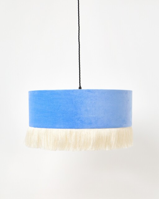 Ero Blue Velvet Tassel Pendant Lamp Shade