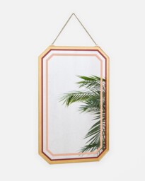 Denham Burgundy & Gold Tone Foil Hanging Mirror