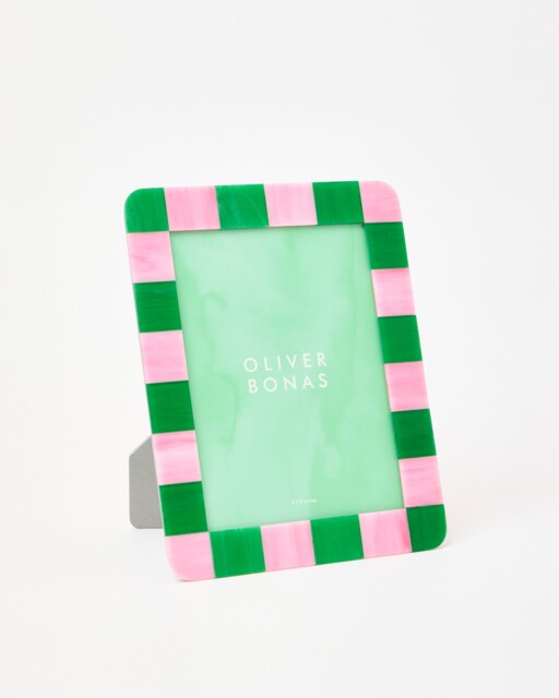 "Alyssa Pink & Green Photo Frame 6x8"""