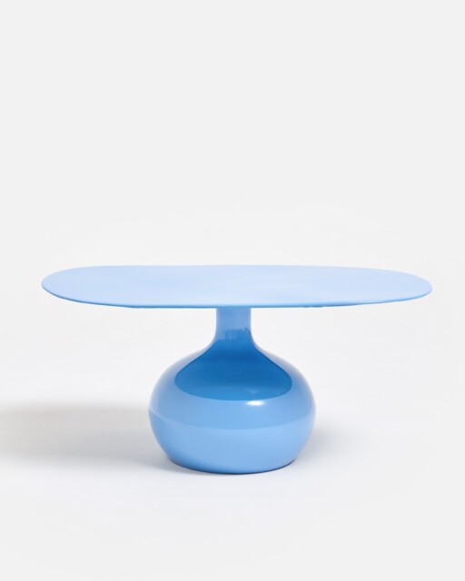 Perla Blue Metal Oval Coffee Table
