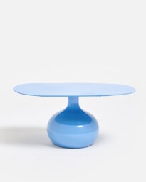 Perla Blue Metal Oval Coffee Table