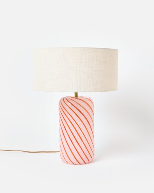Onda Red Swirl Large Table Lamp & Shade