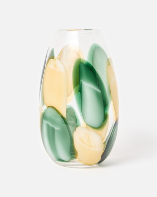 Kai Spot Green Oval Glass Vase