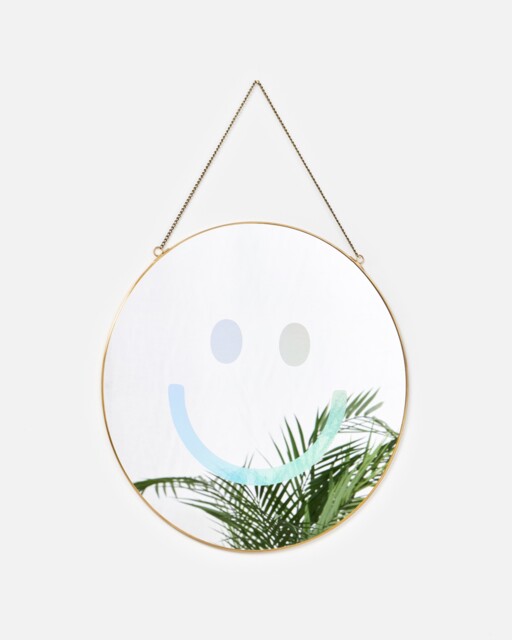 Round Happy Face Hanging Mirror