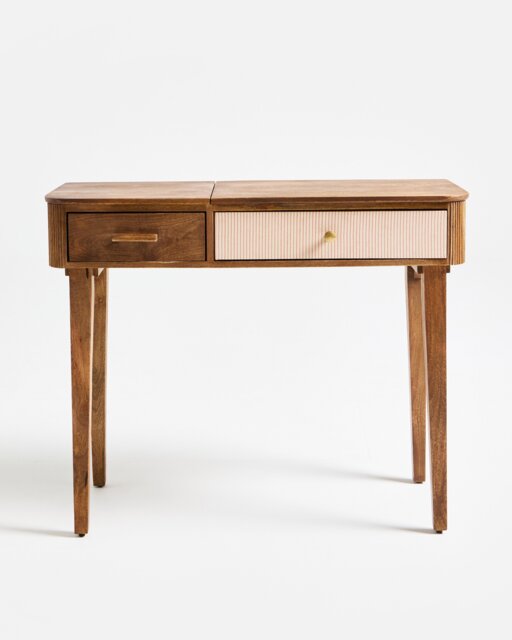 Tinta Pink Stripe Mango Wood Dressing Table