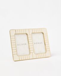 "Cilo Cream Enamel Double Photo Frame 6x4"""