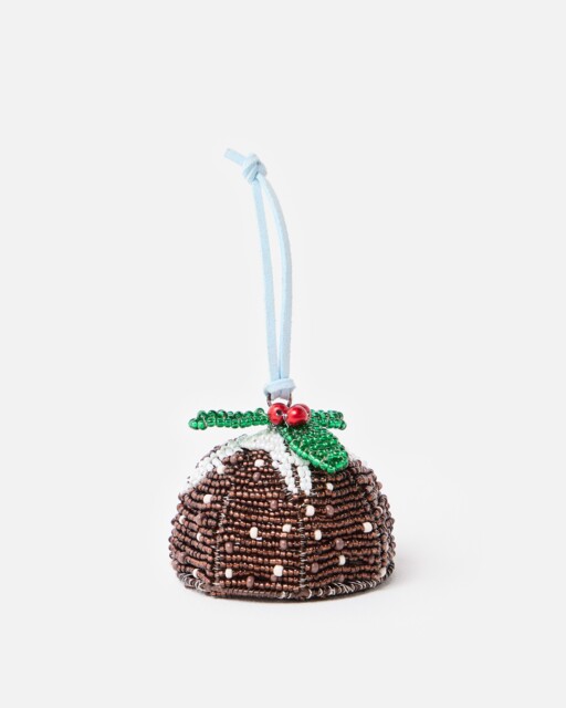 Christmas Pudding Beaded Christmas Tree Decoration