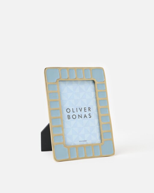 "Cilo Light Blue Enamel Photo Frame 6x4"""