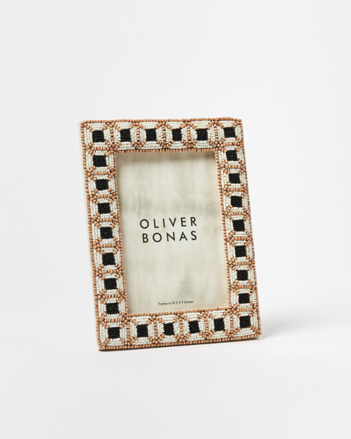 "Meri Natural Beaded Photo Frame 5x7"""