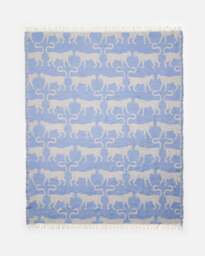 Blue Cheetah Jaquard Throw