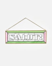Salut! Framed Glass Wall Hanging