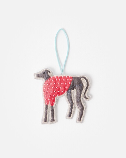 Whippet Embellished Christmas Tree Decoration