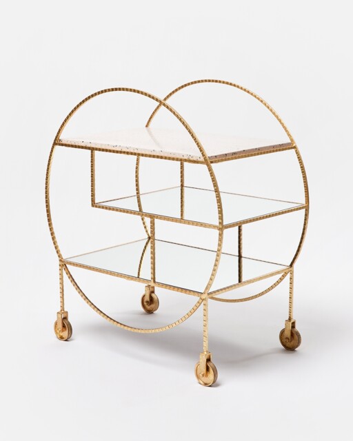 Terrazzo Luxe Pink & Gold Tone Drinks Trolley