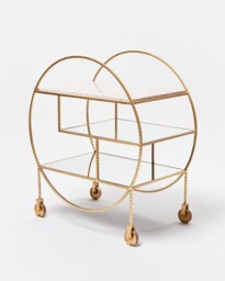 Terrazzo Luxe Pink & Gold Metal Drinks Trolley