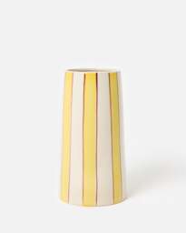 Yellow Stripe Ceramic Vase