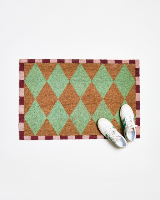 Harlequin Green Diamond Doormat