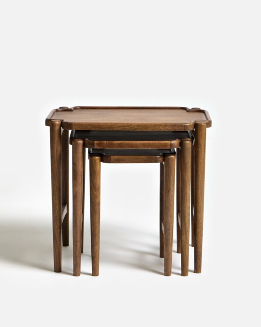 Safira Brown Nesting Side Tables Set of Three