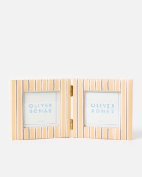 "Reine Yellow Paper Double Photo Frame 4x4"""