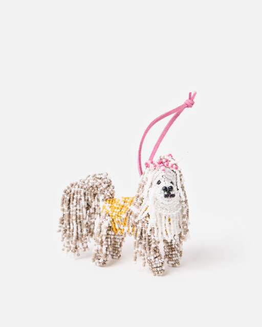 Shih Tzu Beaded Christmas Tree Decoration