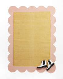 Cecily Handwoven Scalloped Yellow Rug 140x200cm