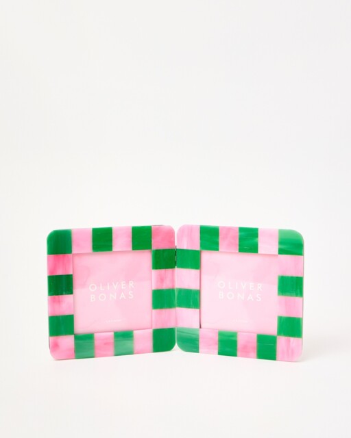 "Alyssa Pink & Green Multi Photo Frame 4x4"""