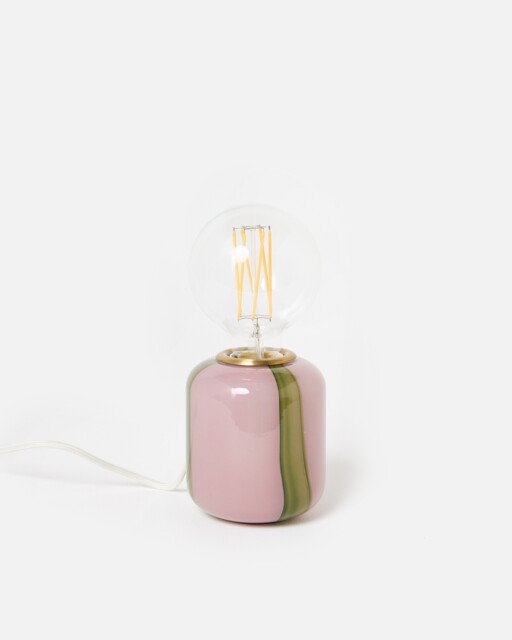 Clara Pink Stripe Desk & Table Lamp Base