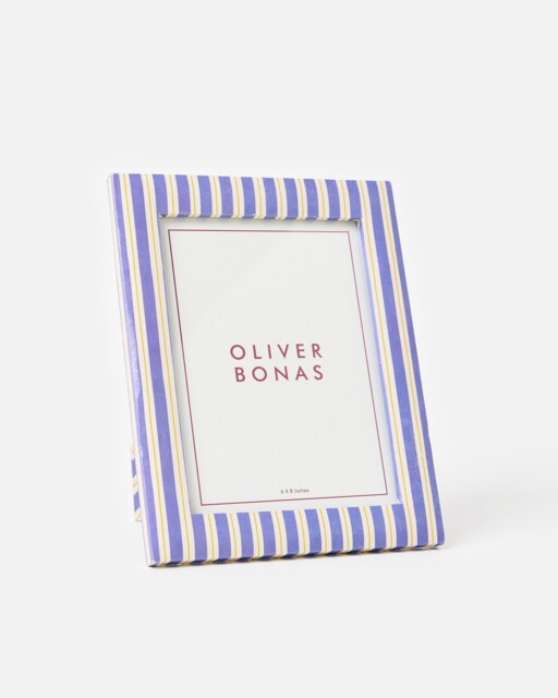 "Reine Blue Stripe Paper Photo Frame 6x8"""