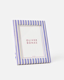 "Reine Blue Stripe Paper Photo Frame 6x8"""