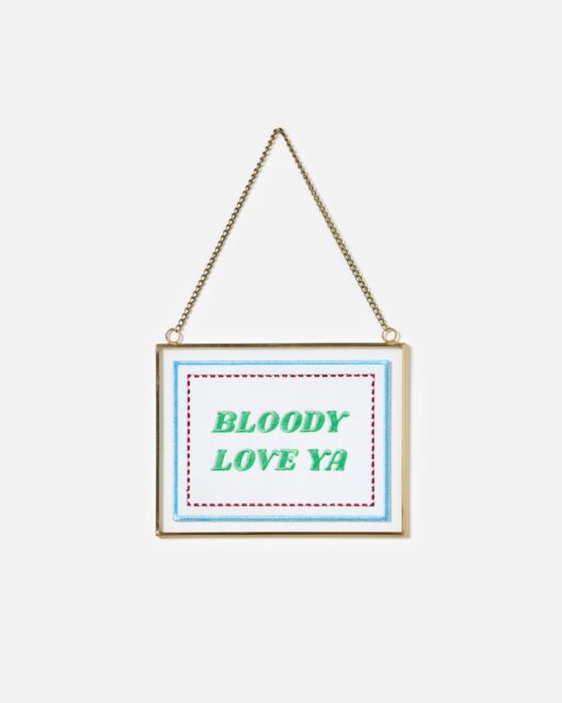 Bloody Love Ya Hanging Glass Wall Art