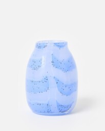 Gloria Blue Speckled Glass Vase