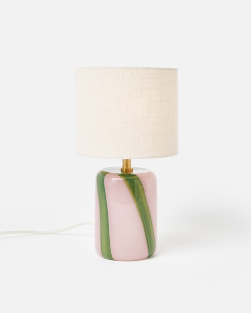 Clara Small Pink Stripe Table Lamp & Shade
