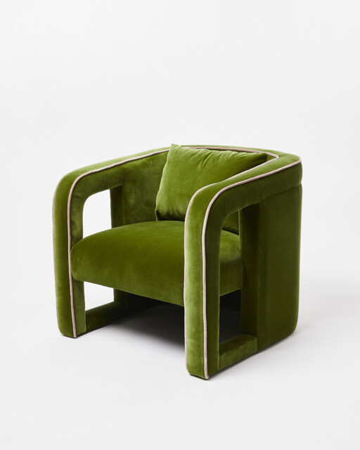 Frank Green Velvet Accent Chair