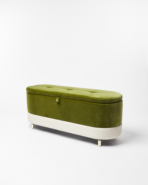 Ola Green Velvet Ottoman