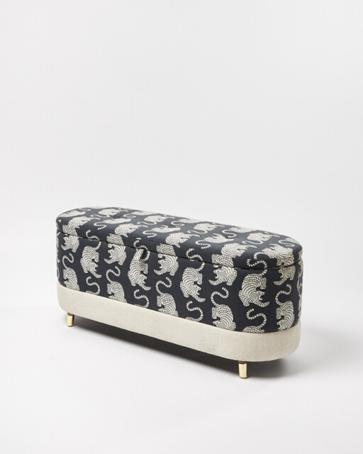 Tigris Tiger Blue Ola Tub Ottoman